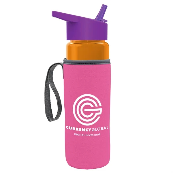 24 Oz Bottle- Flip Straw Lid & Insulator Caddy... from ASI 40480 Koozie Group