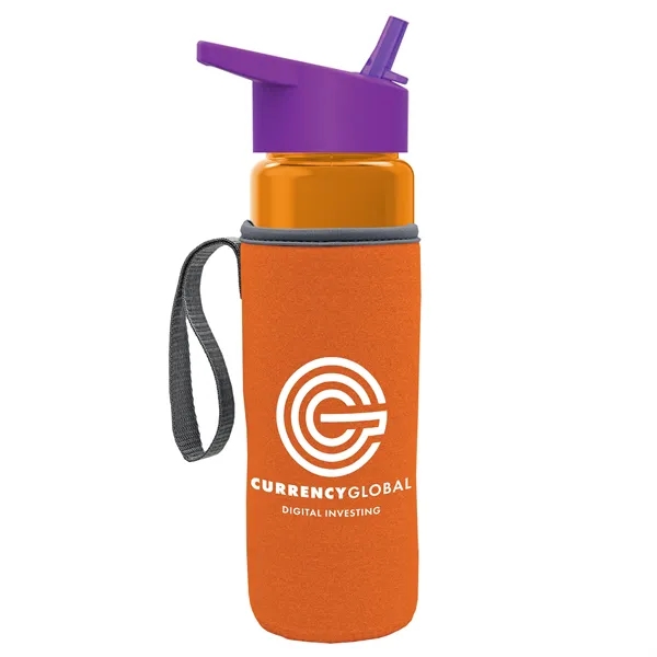 24 Oz Bottle- Flip Straw Lid & Insulator Caddy... from ASI 40480 Koozie Group