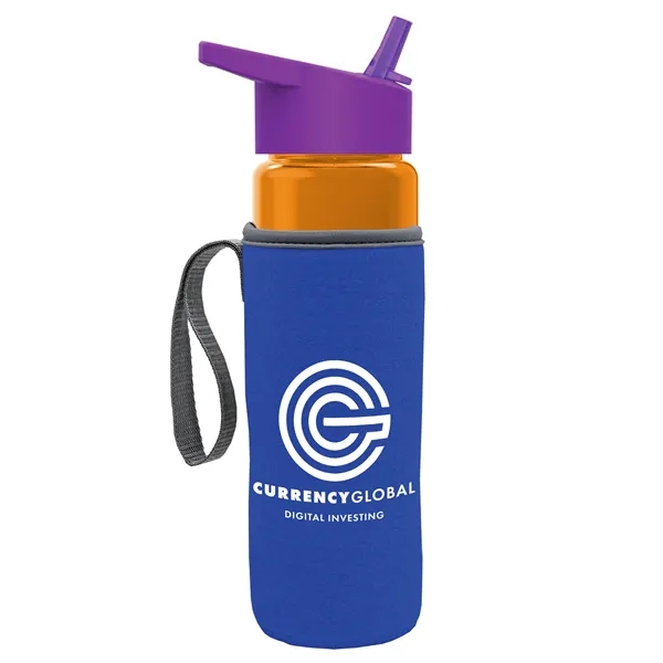 24 Oz Bottle- Flip Straw Lid & Insulator Caddy... from ASI 40480 Koozie Group