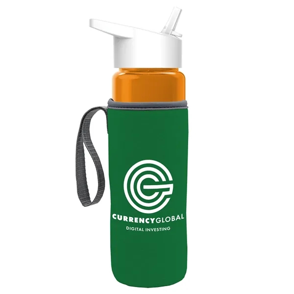 24 Oz Bottle- Flip Straw Lid & Insulator Caddy... from ASI 40480 Koozie Group