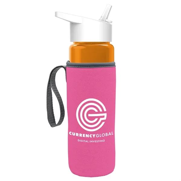 24 Oz Bottle- Flip Straw Lid & Insulator Caddy... from ASI 40480 Koozie Group