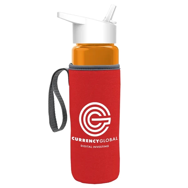 24 Oz Bottle- Flip Straw Lid & Insulator Caddy... from ASI 40480 Koozie Group