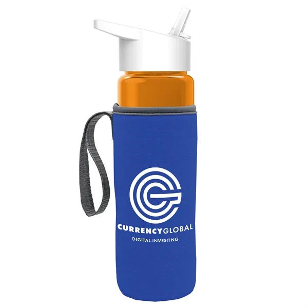 24 Oz Bottle- Flip Straw Lid & Insulator Caddy... from ASI 40480 Koozie Group