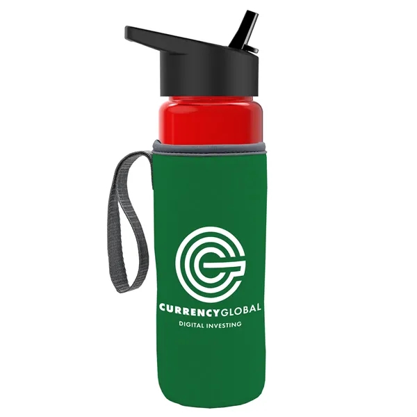 24 Oz Bottle- Flip Straw Lid & Insulator Caddy... from ASI 40480 Koozie Group