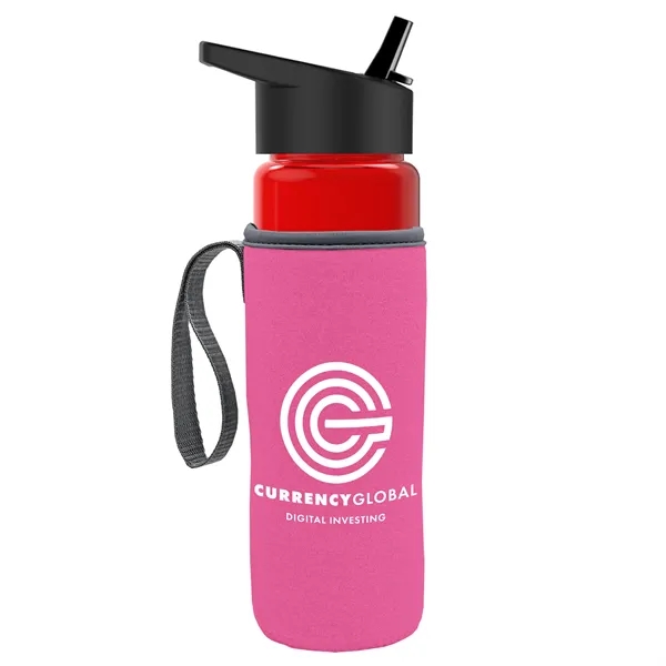 24 Oz Bottle- Flip Straw Lid & Insulator Caddy... from ASI 40480 Koozie Group