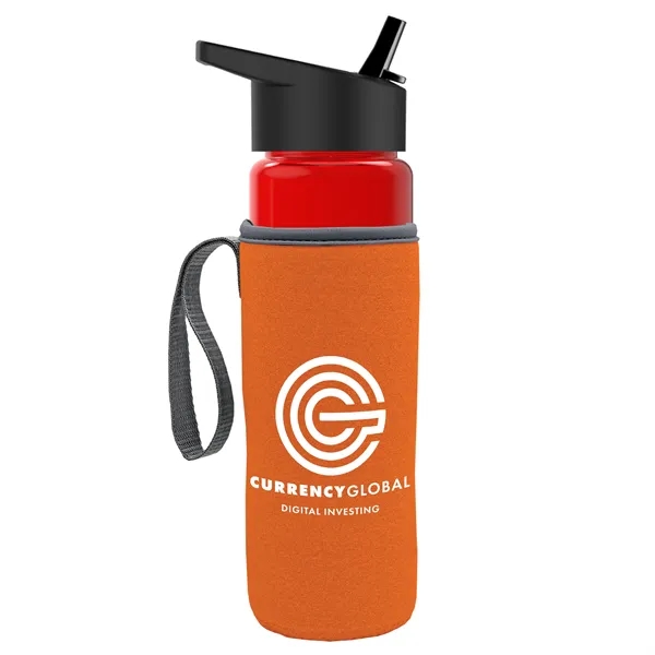 24 Oz Bottle- Flip Straw Lid & Insulator Caddy... from ASI 40480 Koozie Group