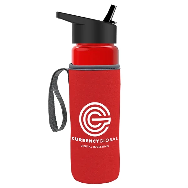 24 Oz Bottle- Flip Straw Lid & Insulator Caddy... from ASI 40480 Koozie Group