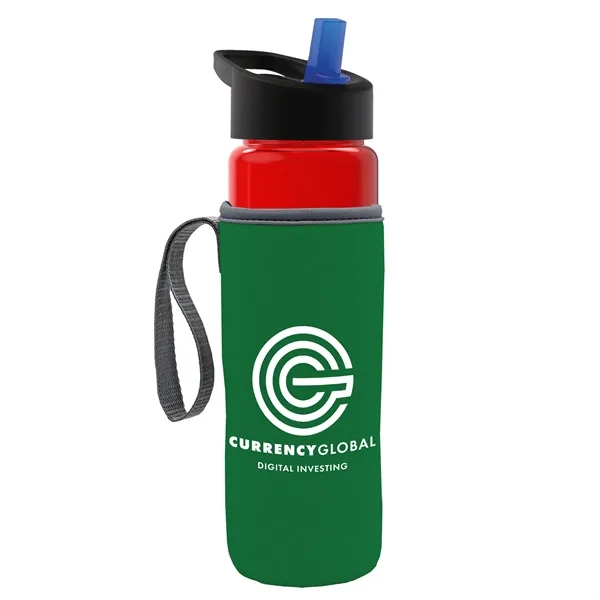 24 Oz Bottle- Flip Straw Lid & Insulator Caddy... from ASI 40480 Koozie Group