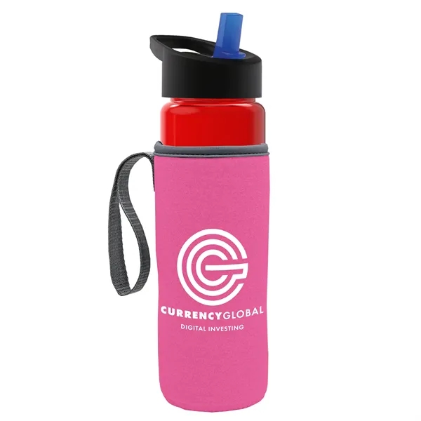 24 Oz Bottle- Flip Straw Lid & Insulator Caddy... from ASI 40480 Koozie Group