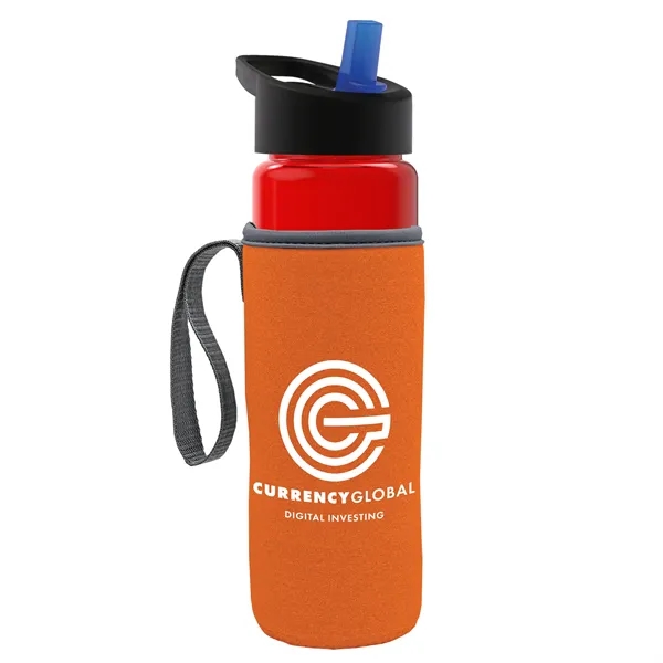 24 Oz Bottle- Flip Straw Lid & Insulator Caddy... from ASI 40480 Koozie Group