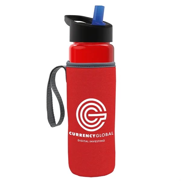 24 Oz Bottle- Flip Straw Lid & Insulator Caddy... from ASI 40480 Koozie Group
