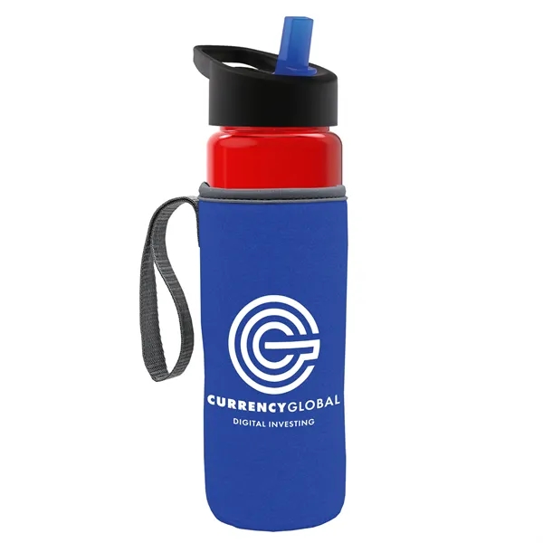 24 Oz Bottle- Flip Straw Lid & Insulator Caddy... from ASI 40480 Koozie Group