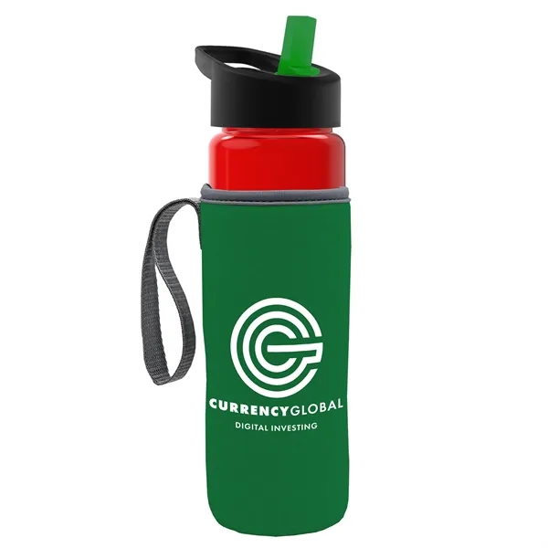 24 Oz Bottle- Flip Straw Lid & Insulator Caddy... from ASI 40480 Koozie Group