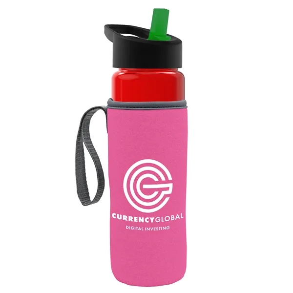 24 Oz Bottle- Flip Straw Lid & Insulator Caddy... from ASI 40480 Koozie Group