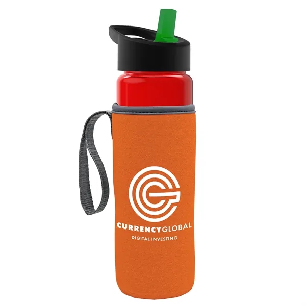 24 Oz Bottle- Flip Straw Lid & Insulator Caddy... from ASI 40480 Koozie Group