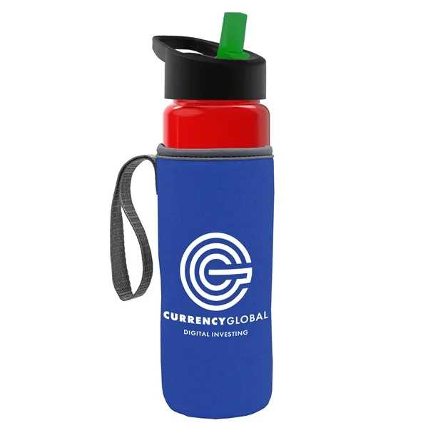 24 Oz Bottle- Flip Straw Lid & Insulator Caddy... from ASI 40480 Koozie Group