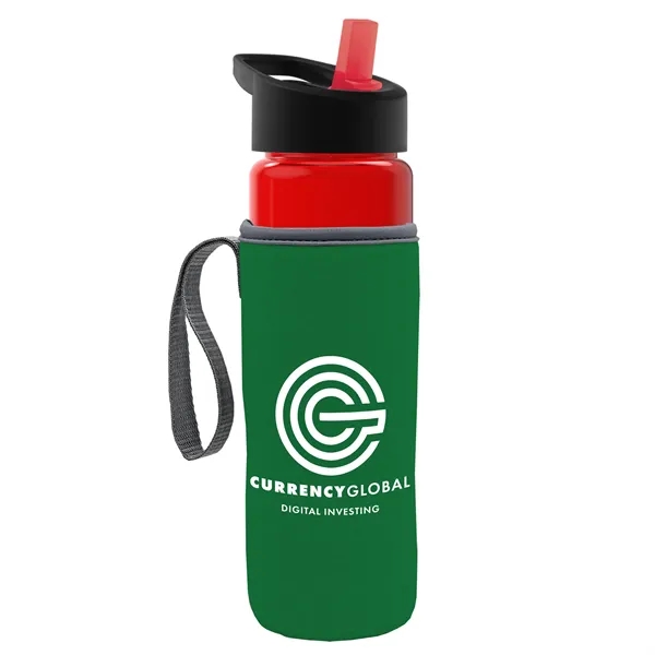 24 Oz Bottle- Flip Straw Lid & Insulator Caddy... from ASI 40480 Koozie Group