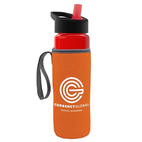 24 Oz Bottle- Flip Straw Lid & Insulator Caddy... from ASI 40480 Koozie Group