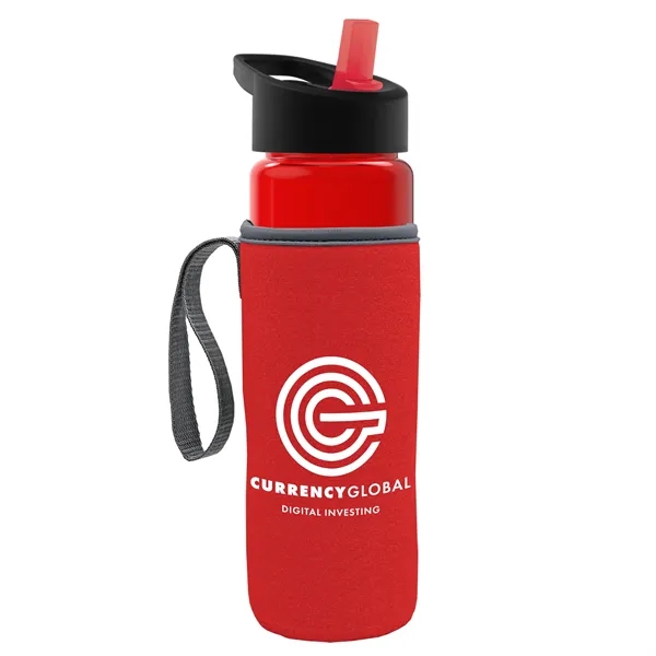24 Oz Bottle- Flip Straw Lid & Insulator Caddy... from ASI 40480 Koozie Group