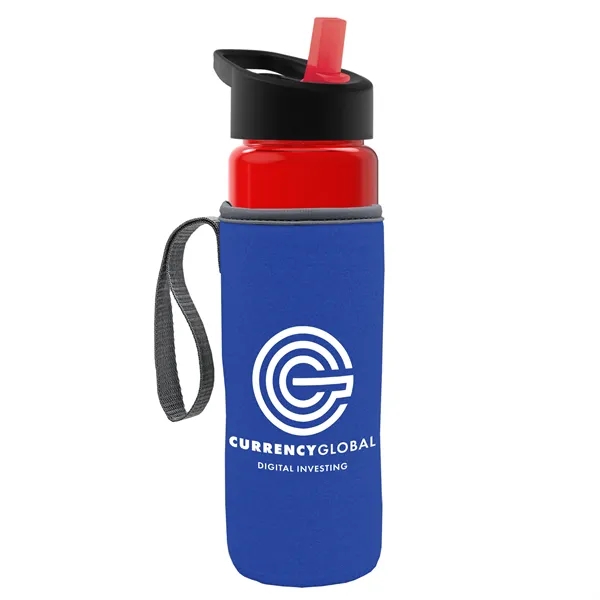 24 Oz Bottle- Flip Straw Lid & Insulator Caddy... from ASI 40480 Koozie Group
