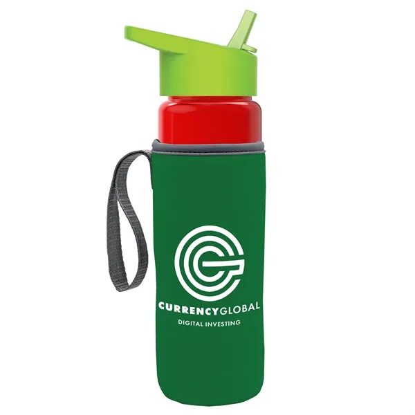 24 Oz Bottle- Flip Straw Lid & Insulator Caddy... from ASI 40480 Koozie Group