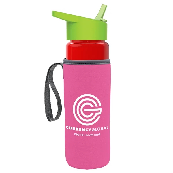24 Oz Bottle- Flip Straw Lid & Insulator Caddy... from ASI 40480 Koozie Group