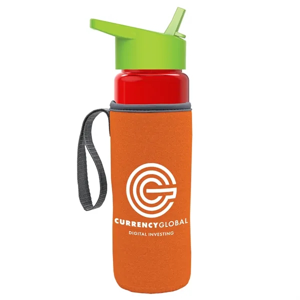 24 Oz Bottle- Flip Straw Lid & Insulator Caddy... from ASI 40480 Koozie Group