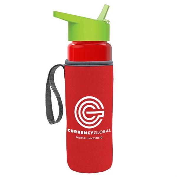 24 Oz Bottle- Flip Straw Lid & Insulator Caddy... from ASI 40480 Koozie Group