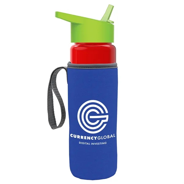 24 Oz Bottle- Flip Straw Lid & Insulator Caddy... from ASI 40480 Koozie Group