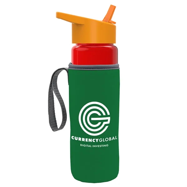 24 Oz Bottle- Flip Straw Lid & Insulator Caddy... from ASI 40480 Koozie Group