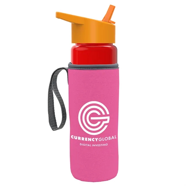 24 Oz Bottle- Flip Straw Lid & Insulator Caddy... from ASI 40480 Koozie Group
