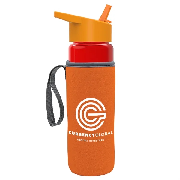 24 Oz Bottle- Flip Straw Lid & Insulator Caddy... from ASI 40480 Koozie Group