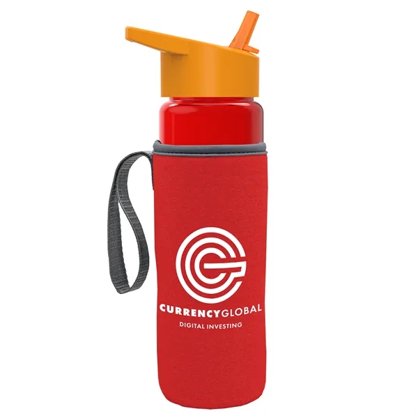 24 Oz Bottle- Flip Straw Lid & Insulator Caddy... from ASI 40480 Koozie Group