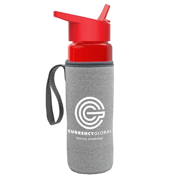 24 Oz Bottle- Flip Straw Lid & Insulator Caddy... from ASI 40480 Koozie Group