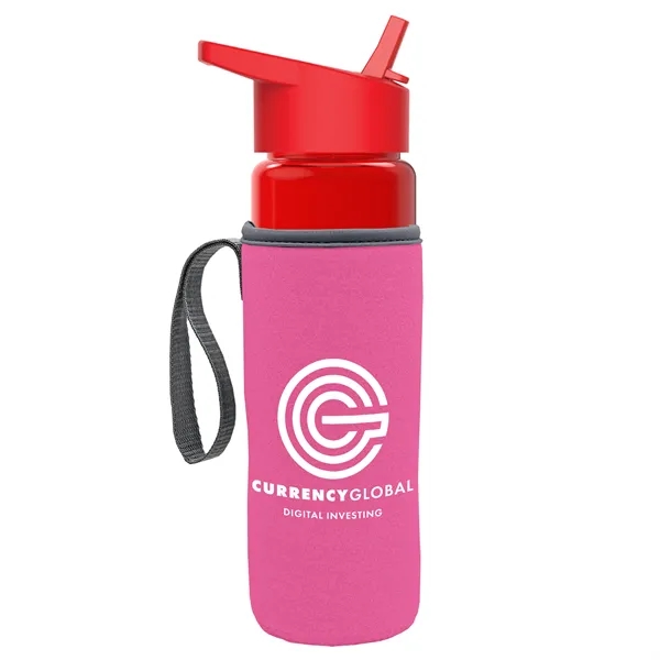 24 Oz Bottle- Flip Straw Lid & Insulator Caddy... from ASI 40480 Koozie Group