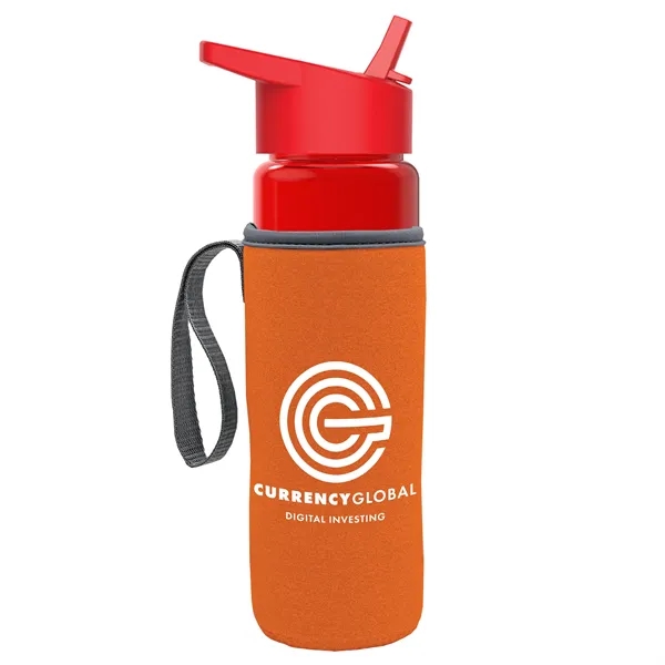 24 Oz Bottle- Flip Straw Lid & Insulator Caddy... from ASI 40480 Koozie Group