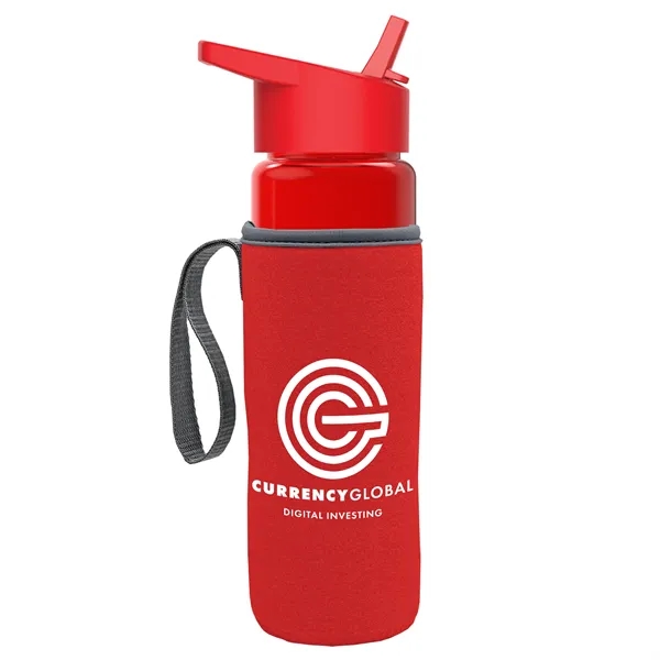 24 Oz Bottle- Flip Straw Lid & Insulator Caddy... from ASI 40480 Koozie Group