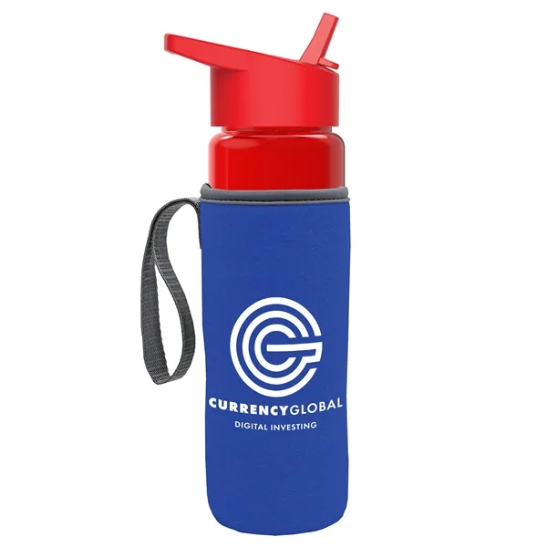 24 Oz Bottle- Flip Straw Lid & Insulator Caddy... from ASI 40480 Koozie Group