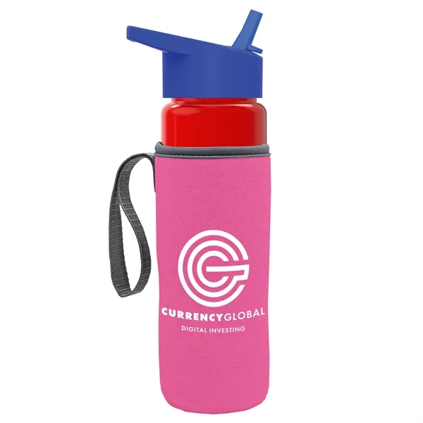 24 Oz Bottle- Flip Straw Lid & Insulator Caddy... from ASI 40480 Koozie Group