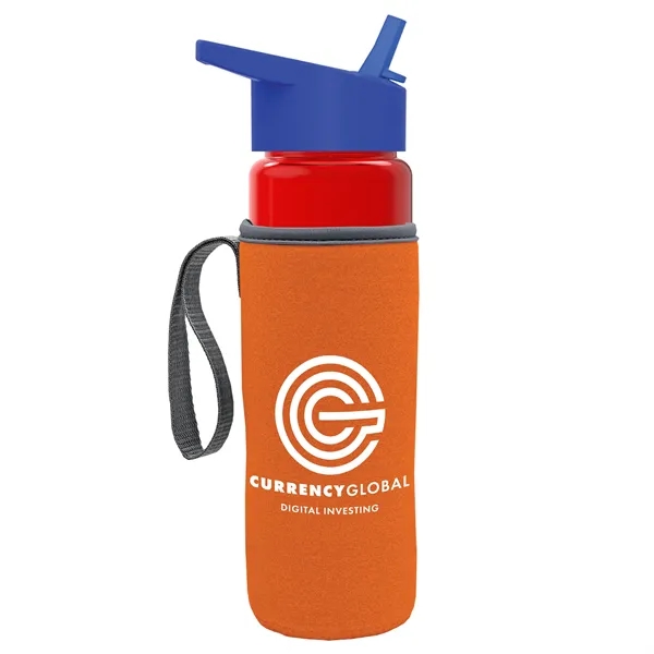 24 Oz Bottle- Flip Straw Lid & Insulator Caddy... from ASI 40480 Koozie Group