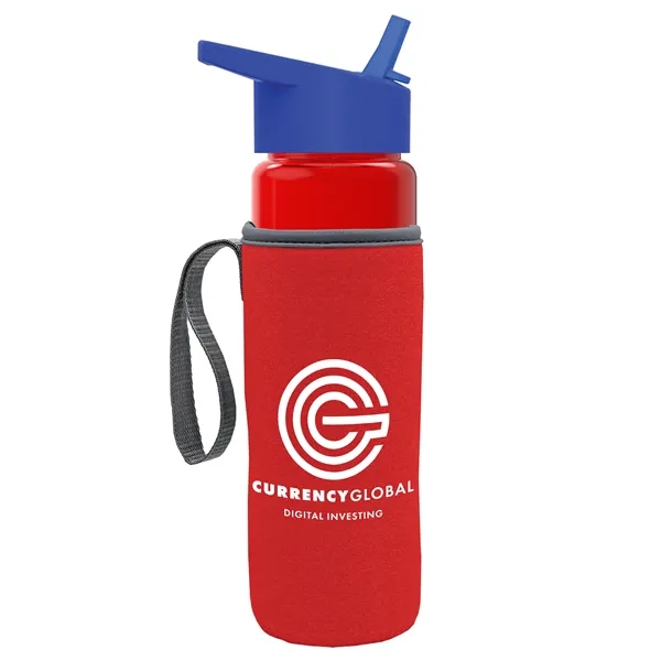 24 Oz Bottle- Flip Straw Lid & Insulator Caddy... from ASI 40480 Koozie Group