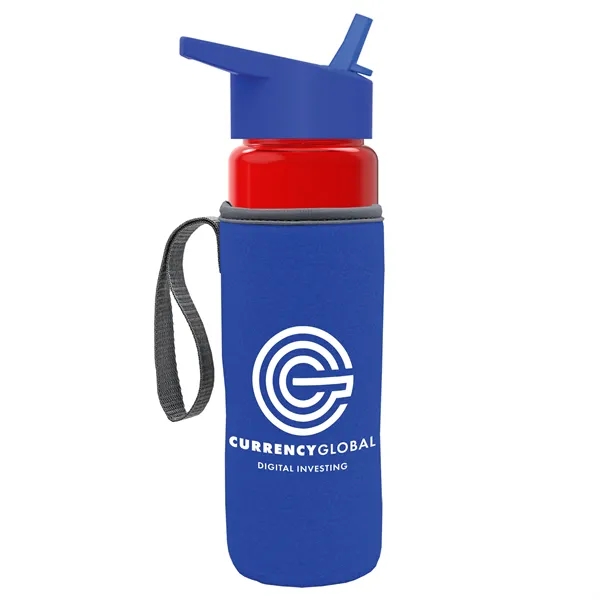 24 Oz Bottle- Flip Straw Lid & Insulator Caddy... from ASI 40480 Koozie Group