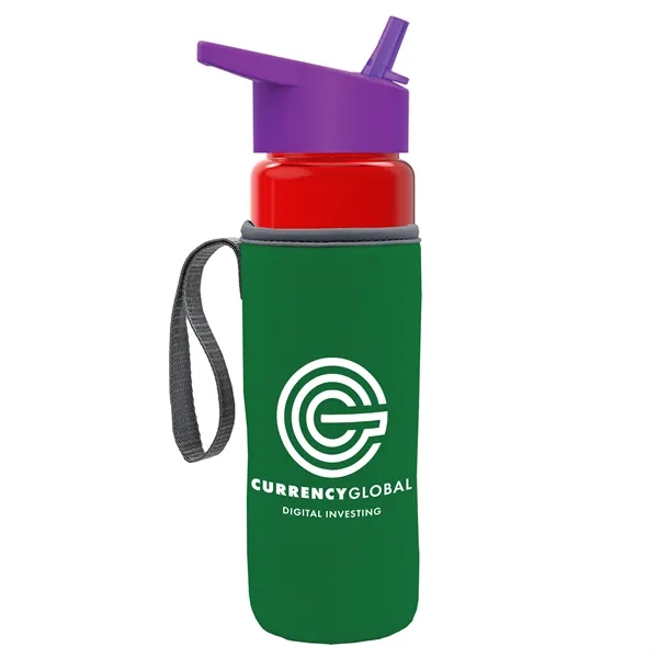 24 Oz Bottle- Flip Straw Lid & Insulator Caddy... from ASI 40480 Koozie Group