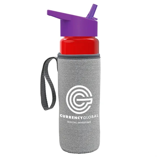 24 Oz Bottle- Flip Straw Lid & Insulator Caddy... from ASI 40480 Koozie Group