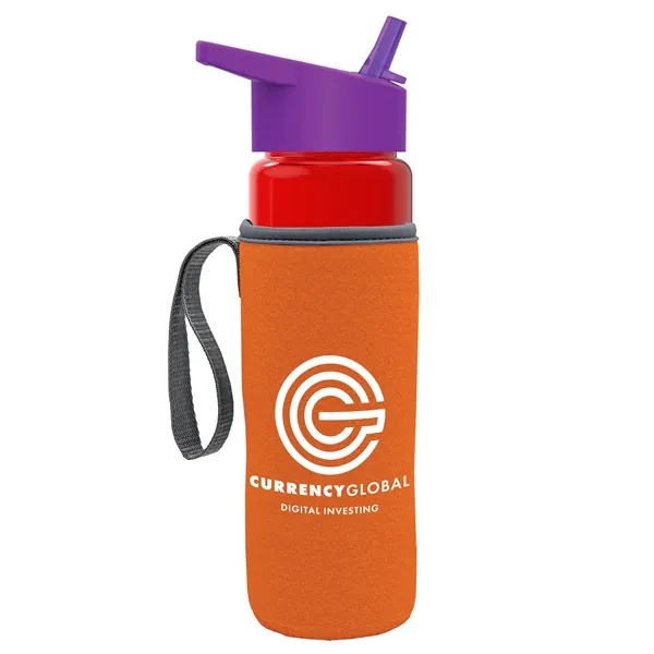 24 Oz Bottle- Flip Straw Lid & Insulator Caddy... from ASI 40480 Koozie Group