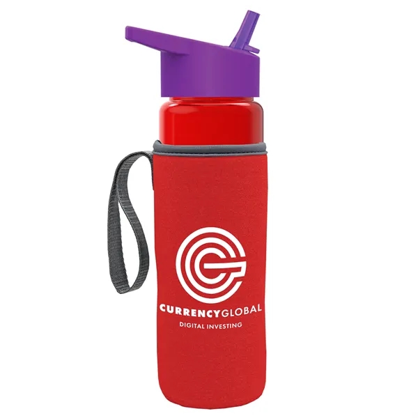 24 Oz Bottle- Flip Straw Lid & Insulator Caddy... from ASI 40480 Koozie Group