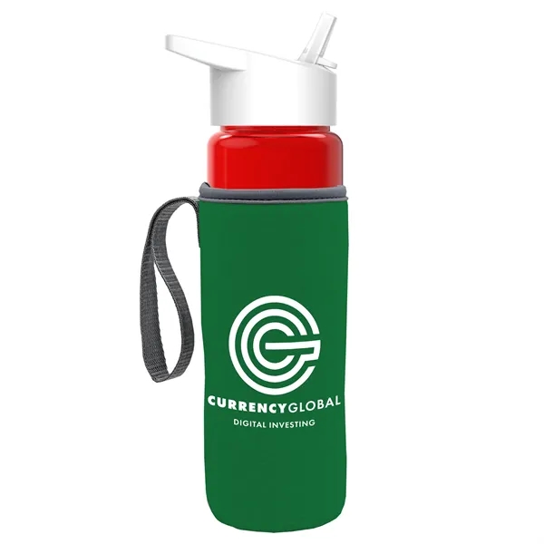 24 Oz Bottle- Flip Straw Lid & Insulator Caddy... from ASI 40480 Koozie Group