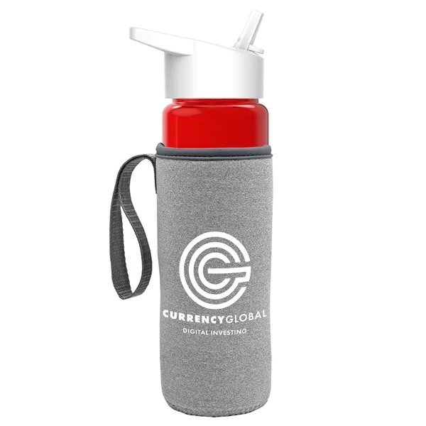 24 Oz Bottle- Flip Straw Lid & Insulator Caddy... from ASI 40480 Koozie Group