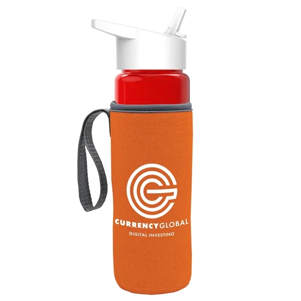 24 Oz Bottle- Flip Straw Lid & Insulator Caddy... from ASI 40480 Koozie Group