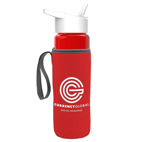24 Oz Bottle- Flip Straw Lid & Insulator Caddy... from ASI 40480 Koozie Group